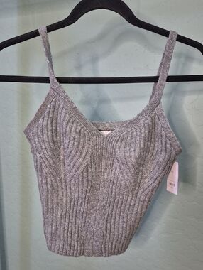 Auden Heather Gray Ribbed Sleepwear Top